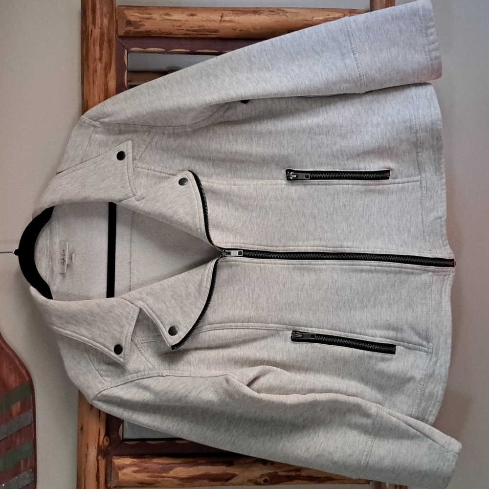 Style & Co women's 1X gray moto jacket